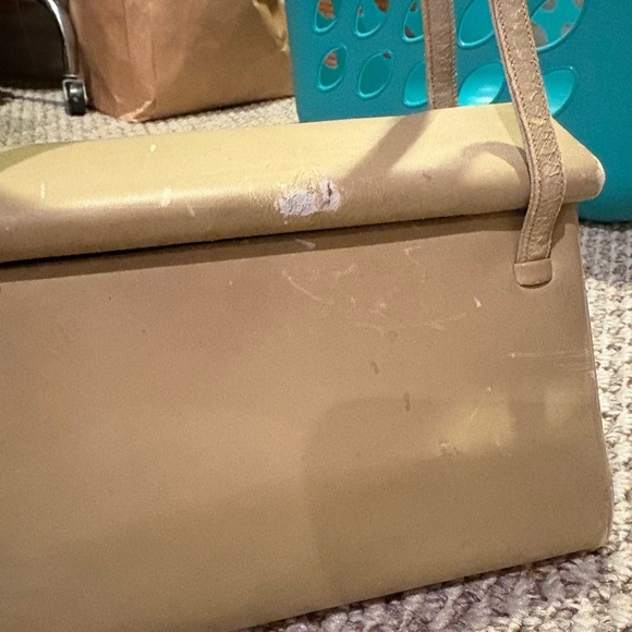 Vintage Judith Leiber for Bonwit Teller Double-Gusset Frame Bag — Taupe Leather - Picture 7 of 16